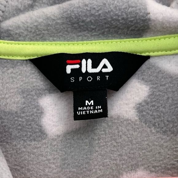 FILA Sport pink and gray camo fleece pullover with a hood. GUC size med - Picture 4 of 9